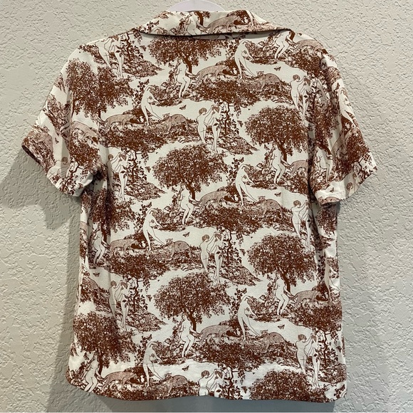 EUC Reformation Brown and Cream Button Down Shirt - Picture 6 of 8